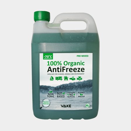Antigelo organico VAKE 100% Organic Antifreeze, per il rimessaggio di motore, wc e impianto acqua dolce, glicerina, pronto all’uso, verde, 4 litri