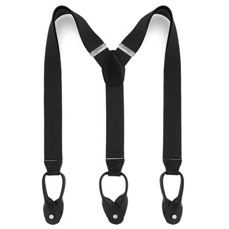 Brede Sorte Seler m. Stropper til Knapper til mænd - Seler m. Stropper til knapper