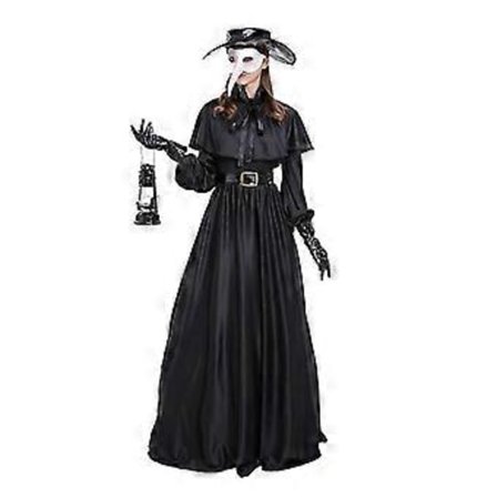 Pestlegelege Steampunk Halloween-kostymer for kvinner middelalderkjole voksenantrekk gotiske hekse-cosplay prest skrekkmaske