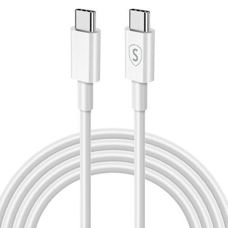 SiGN Snabbladdningskabel USB-C till USB-C 60W, 3A, PD, 3m - Vit