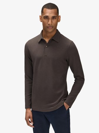 John Henric Men's Brun Polo Sweater Amaranto Size S