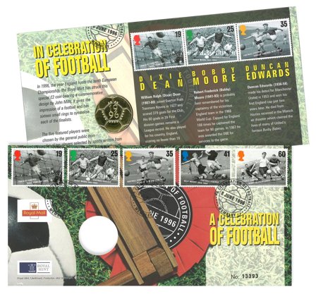 England 1996 - Engelsk fodbold møntbrev - Møntbrev