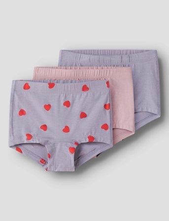 name it Nmftights 3P Lavender Hearts Noos - Pink - 104