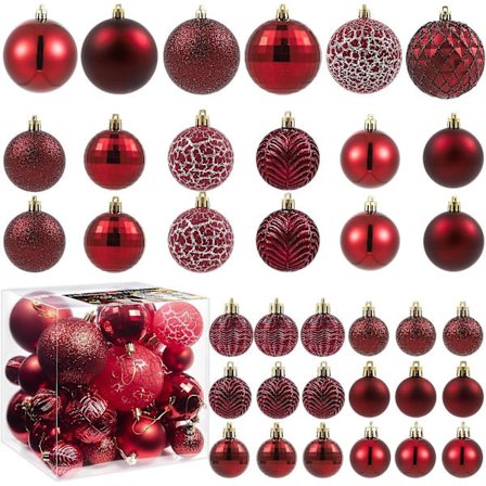 36 st Acid Blue Julgranspynt Bollar 2023, Bolas De Navidad - 6 st 3.2'', 12 st 2.4'', 18 st 1.6'' - Okrossbara Julgranskulor