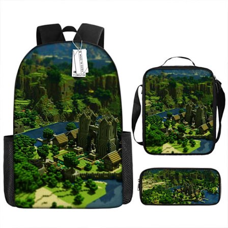 MINECRAFT Oppilaiden koulukassit My World -pelin reppukokoelma kolmen osan sarja