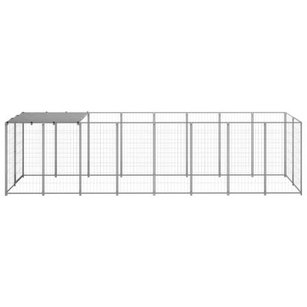 Vidaxl Hundgård Silver 4,84 M² Stål Silver