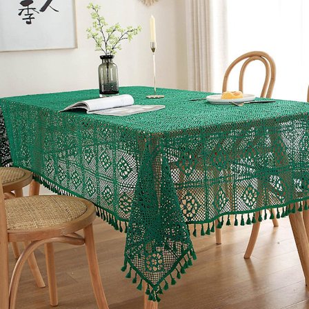 Hæklet blonde dug rektangel romantisk duge løber med vintage broderet til køkken spisning