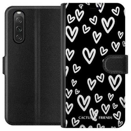 Kompatibelt Lommeboketui til Sony Sony Xperia 10 V Cactus and Friends - Handdrawn Love Chaos