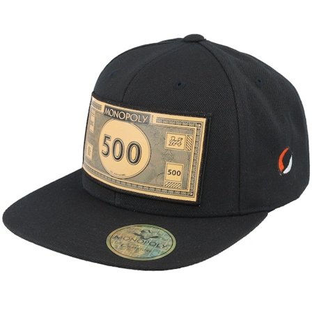 Monopoly - Monopoly Money Black Snapback Snapback Black Cap - @ Hatstore