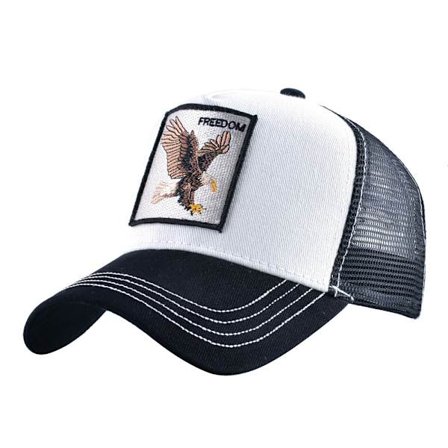 Animal bird mesh trucker hat snapback square patch unisex ba