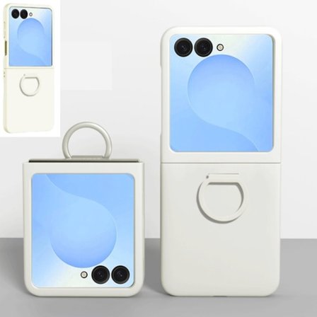 Samsung Z Flip5/6 Suojakotelo, Taitettavan näytön puhelinkotelo, Luonnonvalkoinen