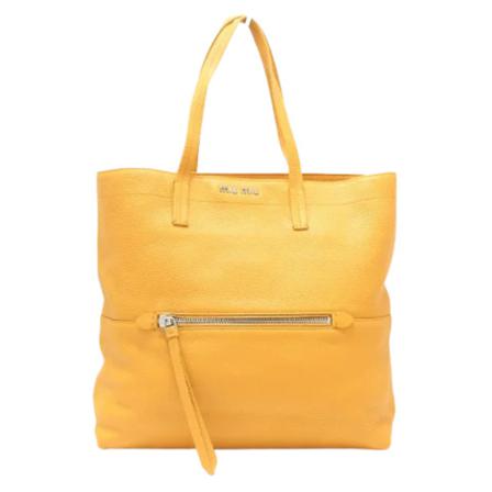 Miu Miu Pre-owned, Pre-owned Leather totes Oranje, Dames, Maat:ONE Size