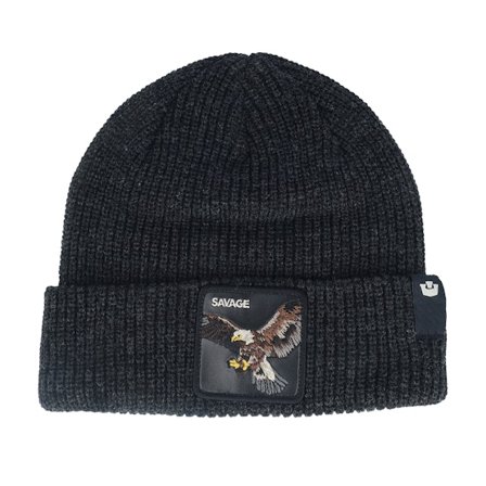 Goorin - Zwart cuff Beanie - The Savage Beanie Void Black Cuff @ Hatstore