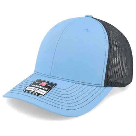 Richardson - Blå trucker Caps - 112 Split Columbia Blue/Black Trucker @ Hatstore