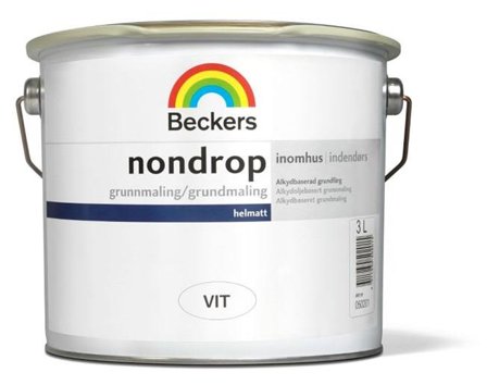 Beckers Grundfärg, Nondrop helmatt, 3L, Vit, Färg & tapeter