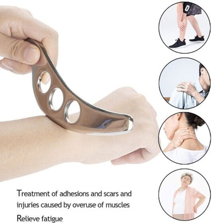 Gua Sha Tool Steel Manuell Skrapande Massager Hudvårdssläpp
