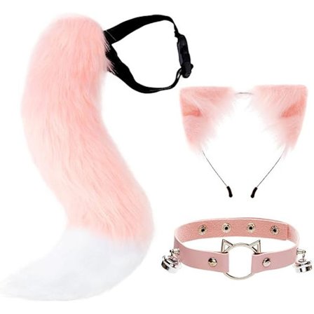 Kettu Faux Fur Hännän Kissa Korvat Panta Halloween Juhla Puku Kaulapanta Cosplay Sarja Naisille