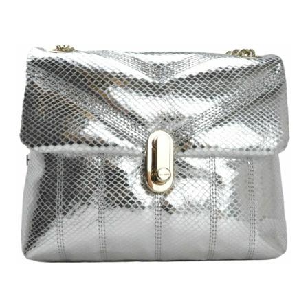 Ted Baker, 9838 Ayalali Snake Detail Puffer Shoulder Bag Grijs, Dames, Maat:ONE Size