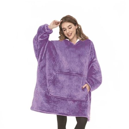 Varm och kall oversized hoodie filt (1 st lila)
