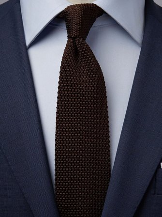 John Henric Men's Braune Strickkrawatte Size 6