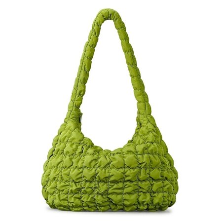 Quiltet Tote Bag Puffer Tote Bag GRØN