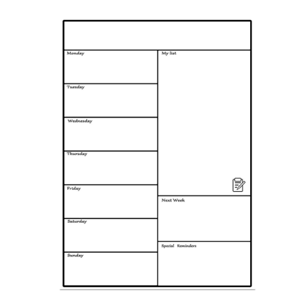 Magnetisk Whiteboard Kjøleskap Myk Whiteboard Mobil Ukeplanlegger