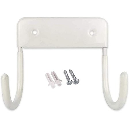 Vægmonteret Strygebræt med Opbevaring og 2 Stærke Kroge, Hvid