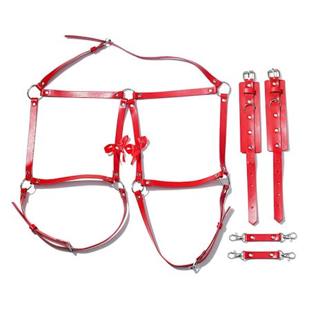 Kroppssmycke i läder för kvinnor, Punk Läder Midjekedja Lager på Lager Lår Ben Strumpeband, Justerbar Längd Sexiga Rave Kroppssmycken för Festival 