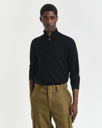 GANT Herren Troyer aus extrafeiner Merinowolle (XXL) Schwarz