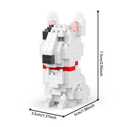 Prikkete kjæledyr hund modell mikro mini byggekloss leketøy - Jenters favoritt kjæledyrmodell, perfekte festlige gaver til barn, ideell 