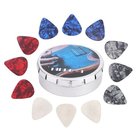 HEMA 12 st plektrum för gitarr 0,3 mm 0,96 mm 1,2 mm 1,5 mm Tillbehör till musikinstrument