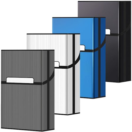 2025 Seneste Model Cigaretetui (4 stk.), Magnetisk Lås 20 stk. Cigaretholder Etui til Mænd Kvinder, Cigaretter Rygetilbehør, Met