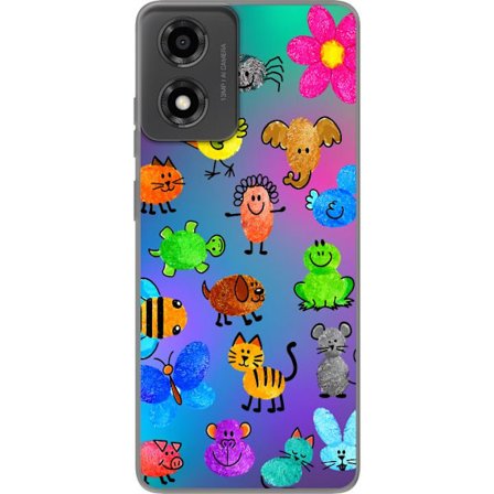 Yhteensopiva Puhelinkuori Motorola Moto E14 Little Scribble Friends