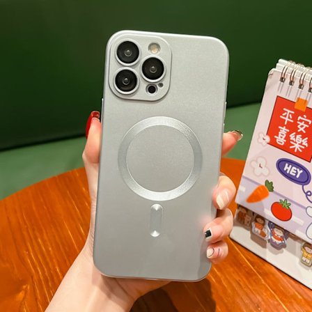 Deksel til iPhone 17 Pro Sølv Enkel Magnetisk Fortykket Solid Farge