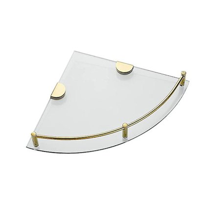 Badrumshyllor, badrumshörnhylla i glas, väggmonterad, härdat glashylla för förvaring av dusch