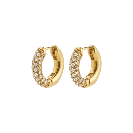 MATCH - Tatum Small Hoops Gold-Plated - Pilgrim - Str. ONESIZE - Dame - Tilbehør - Gul - 96% resirkulert stål, 3% krystaller 1% belegning