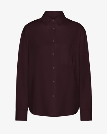Organic Oversized Shirt - Oxblood Red L