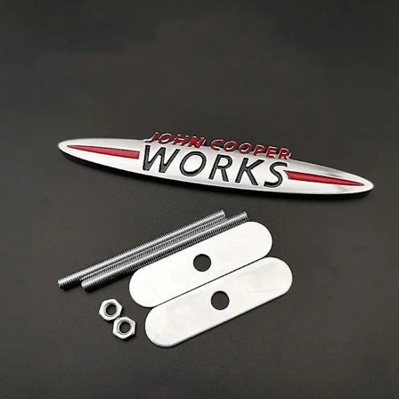 Chrome MINI JCW John Cooper Works Front Grill Emblem Badge Sticker Decals til Clubman Countryman R50 R52 R53 R55 R56 R57 R58 F55