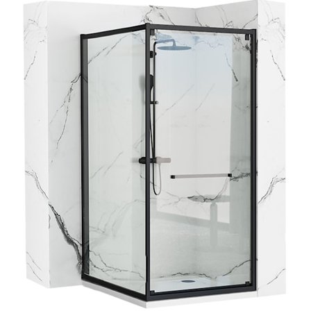 REA-UTRYMME I SVART DUSCHKABIN 80X100