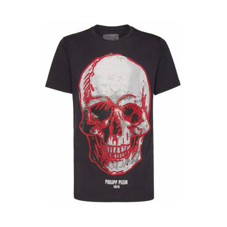 Philipp Plein Skull T-Shirt Sort, Herre T-shirts, Størrelse: 3XL