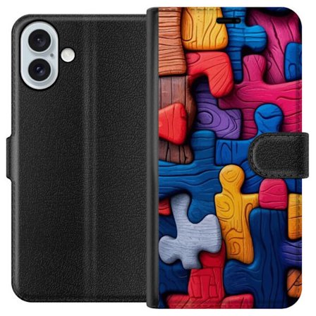 Yhteensopiva Lompakkokotelo Apple Apple iPhone 16 Plus Leikkisä kuvitus Stitchin kanssa vaaleanpunaisissa omenoissa pehmeässä pastellidesignissa, j