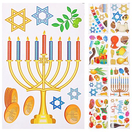 9 Ark Hanukkah Festvindu Dekal Dekorative Vindu Dekal Hanukkah Dekal Vindu Dekal