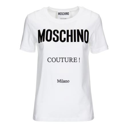 Moschino, T-Shirts Wit, Dames, Maat:XS