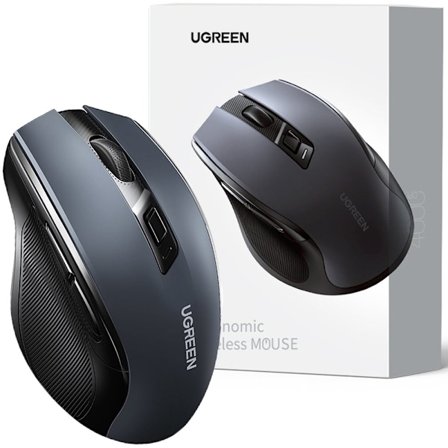 Ugrønn optisk trådløs mus USB 2.4GHz / Bluetooth 5.0 4000 DPI svart (MU006)