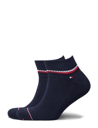 Th Men Iconic Quarter 2P Ankelstrumpor Korta Strumpor Blå Tommy Hilfiger