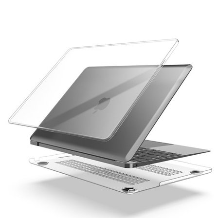 Beskyttelsesetui kompatibelt med MacBook Air 13.6 A2681 A3113 (M3-chip) A3240, transparent, stødsikkert, ridsefast, med skridsikre fødder