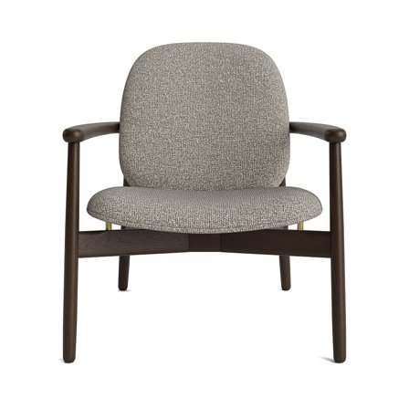 Cross Lænestol, Grå/Beige - Elegant Design - Massiv Eg - PU Skum Polstring - Komfortabel Støtte - 66x76x75cm - Perfekt til afslapning