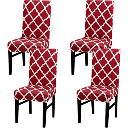 Stolebetræk, 4-pak strækbare stolebetræk til spisestue, fest, dekoration