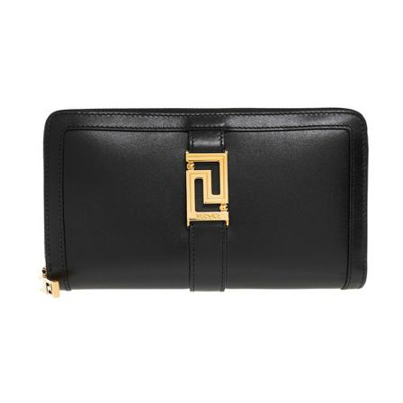 Versace Leather Pung Sort, Dame Punge og Kortholder, Størrelse: ONE Size