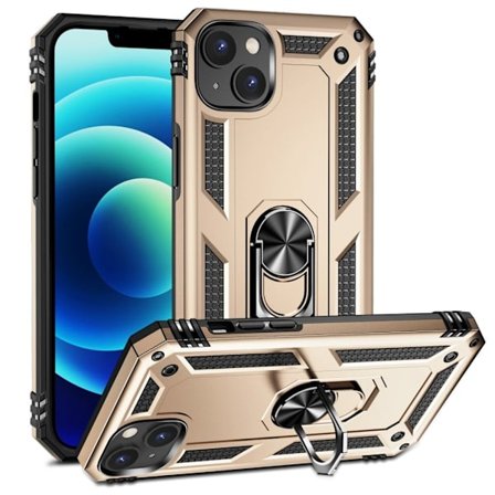 IPhone 15 case with a magnetic holder - Gold